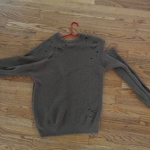 Forever 21 mens brown distressed sweater